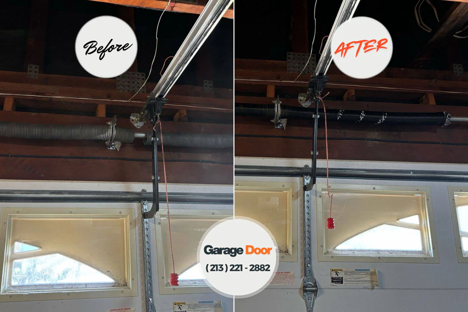 Before and after: garage door repair Eatonville, WA